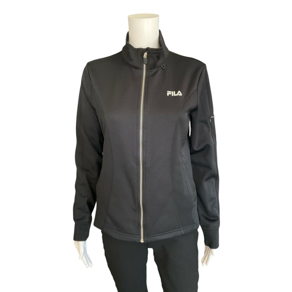 Fila Black Logo Pre-Owned Ladies Jacket - Size Medium